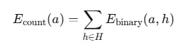 Exposure count formula summing binary exposure indicators across all hazards for an asset